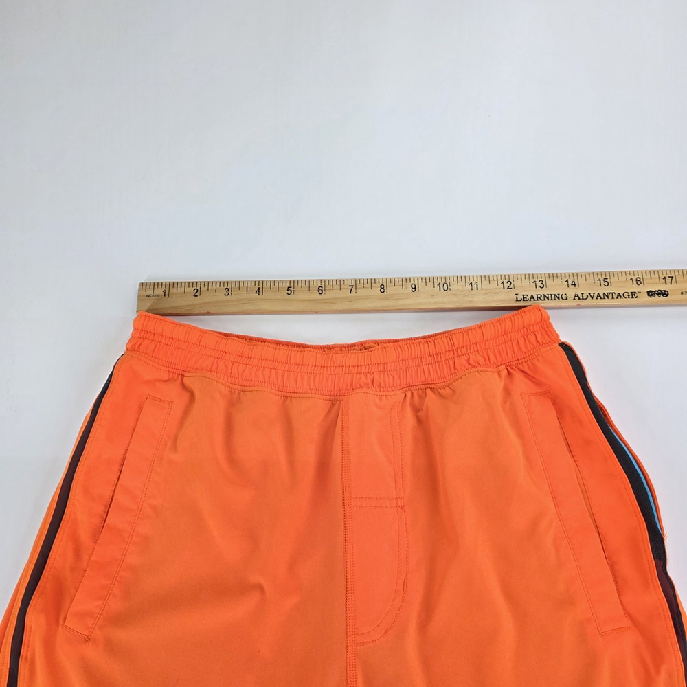 Lululemon Mens Lined Training Shorts Orange Reflective Athletic Gym Running... - Picture 7 of 11